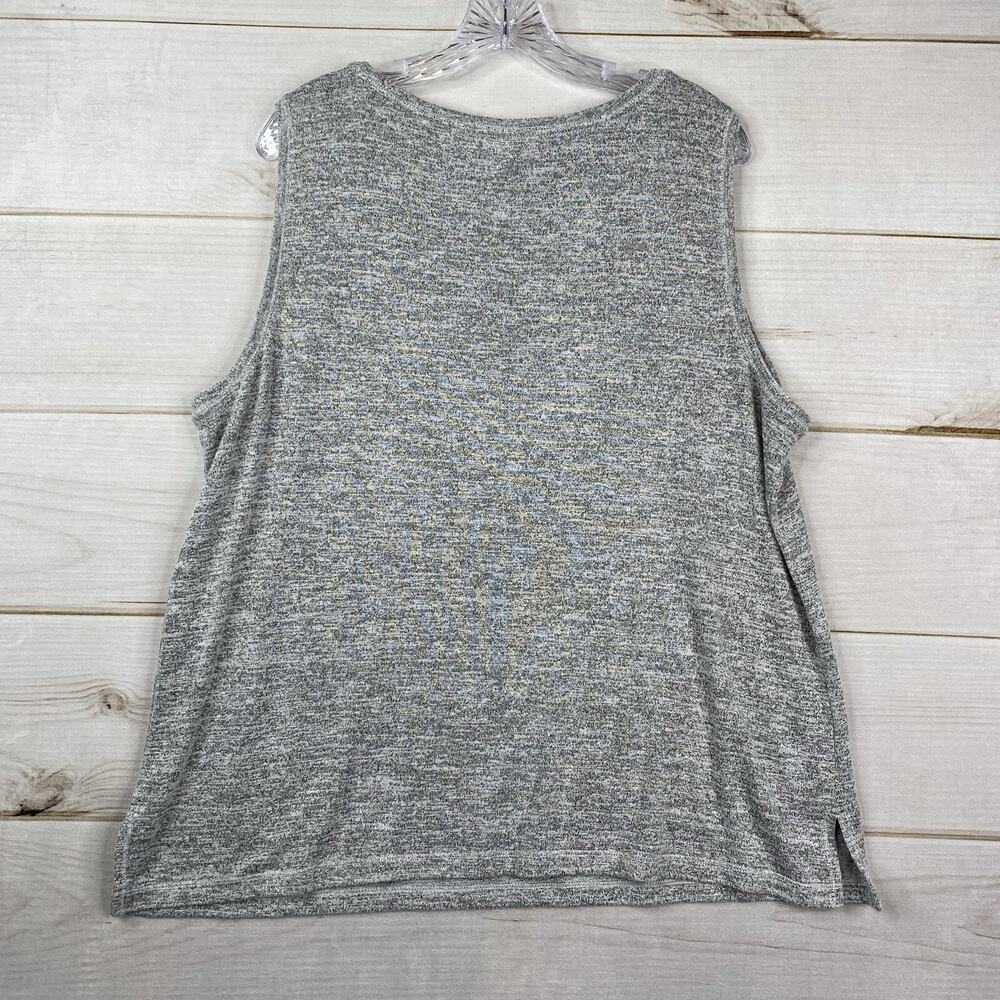 Chico's Tank Top Sz 3 16/18 Womens Gray Knit Terry Cloth Stretch Pullover Top - Picture 8 of 8